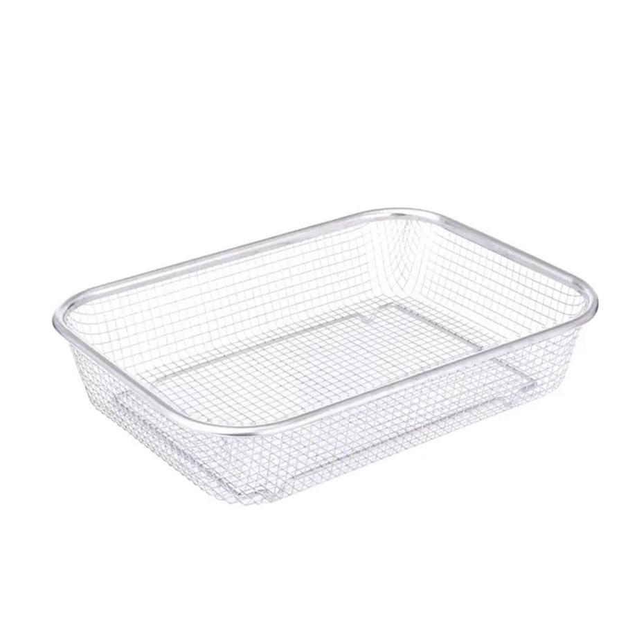 Сито-кошик для миття овочів та фруктів 29.5х21х6 см друшляк з нержавіючої сталі