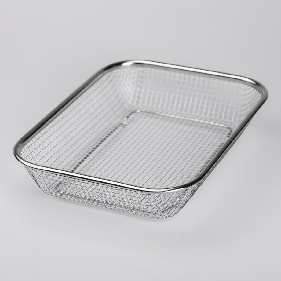 Сито-кошик для миття овочів та фруктів 29.5х21х6 см друшляк з нержавіючої сталі