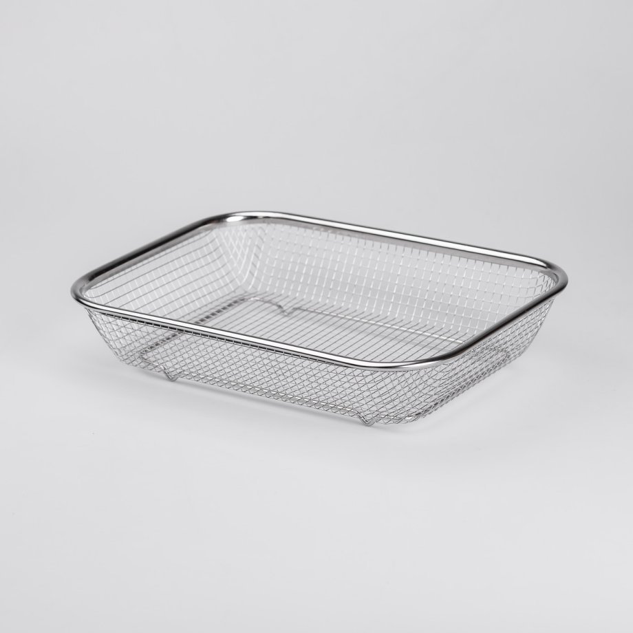 Сито-кошик для миття овочів та фруктів 29.5х21х6 см друшляк з нержавіючої сталі