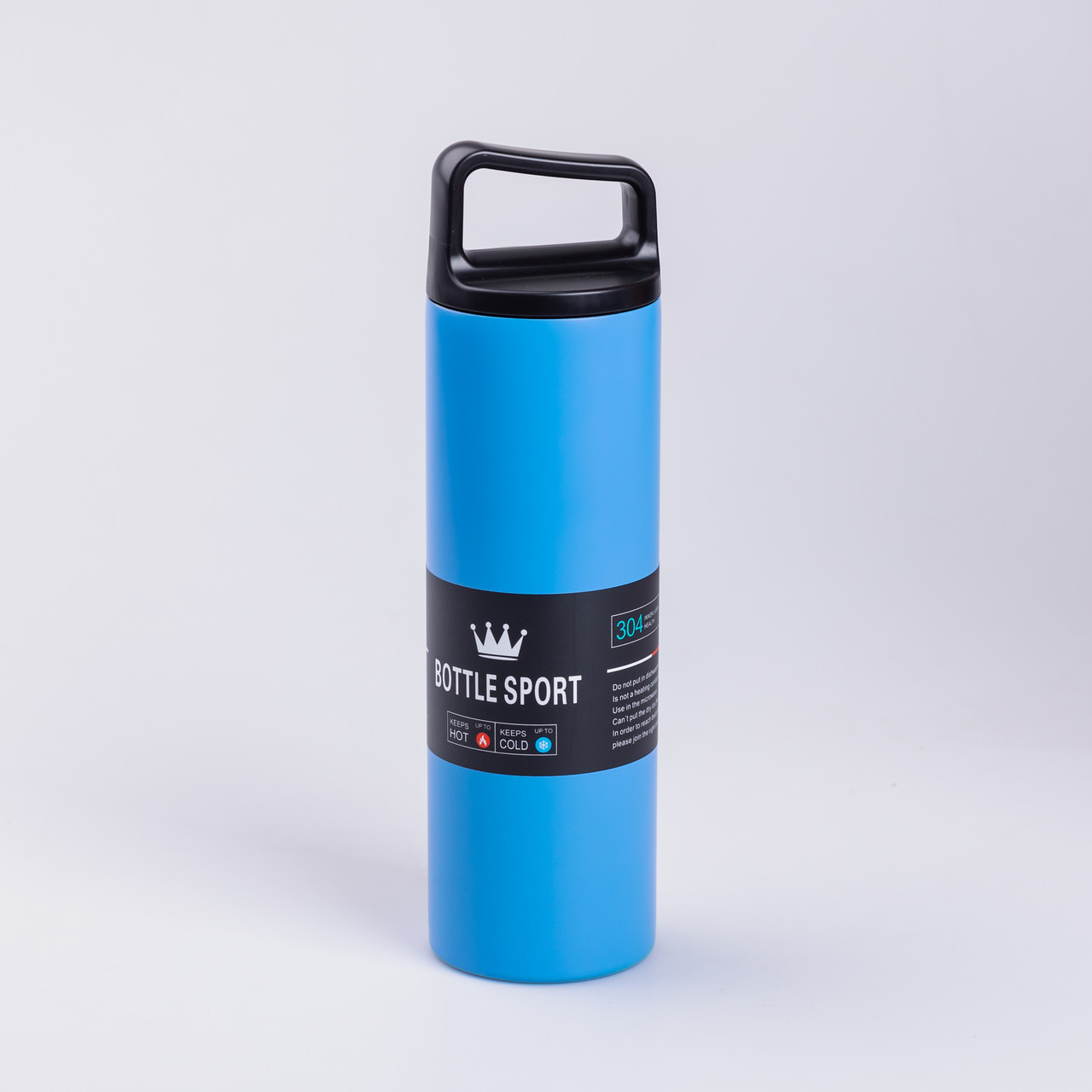 Термос металевий 500 мл з нержавіючої сталі Bottle Sport з ручкою синій