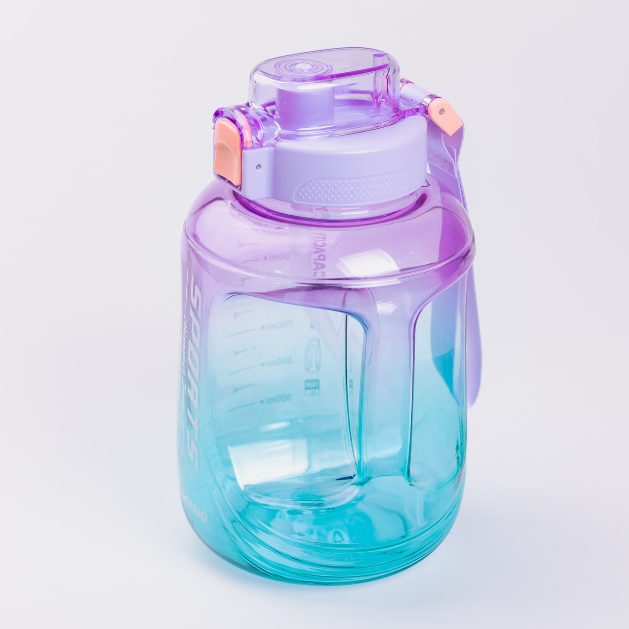 Пляшка для води 1.6 л спортивна з трубочкою з ремінцем