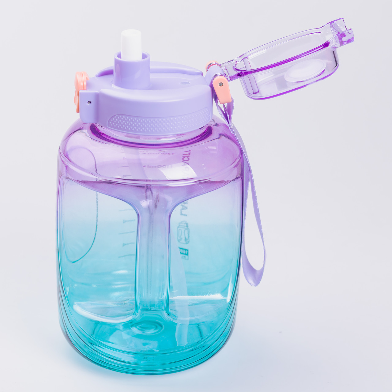 Пляшка для води 1.6 л спортивна з трубочкою з ремінцем