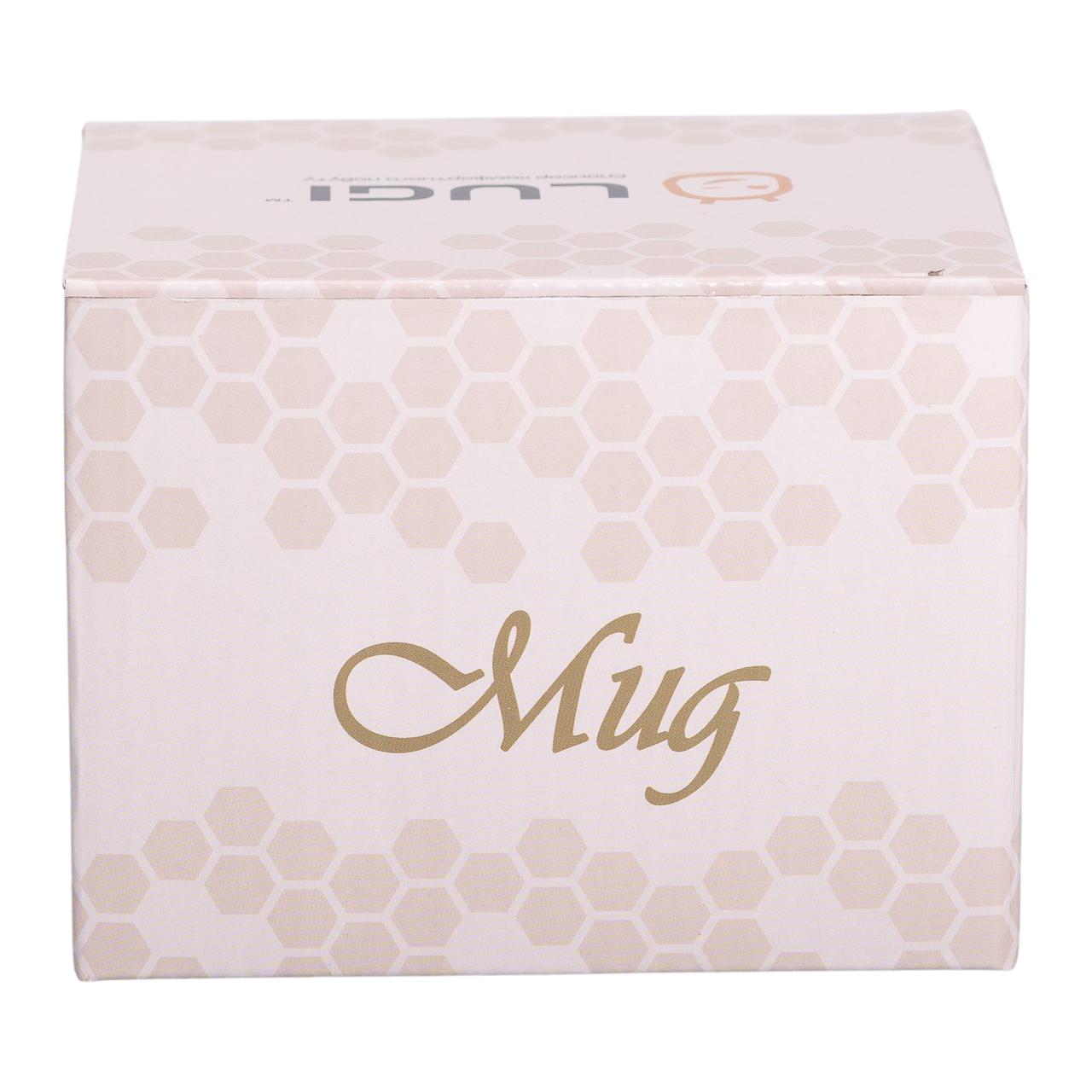 Чашка керамічна із золотим обідком і золотою ручкою 300 (мл) Бежева