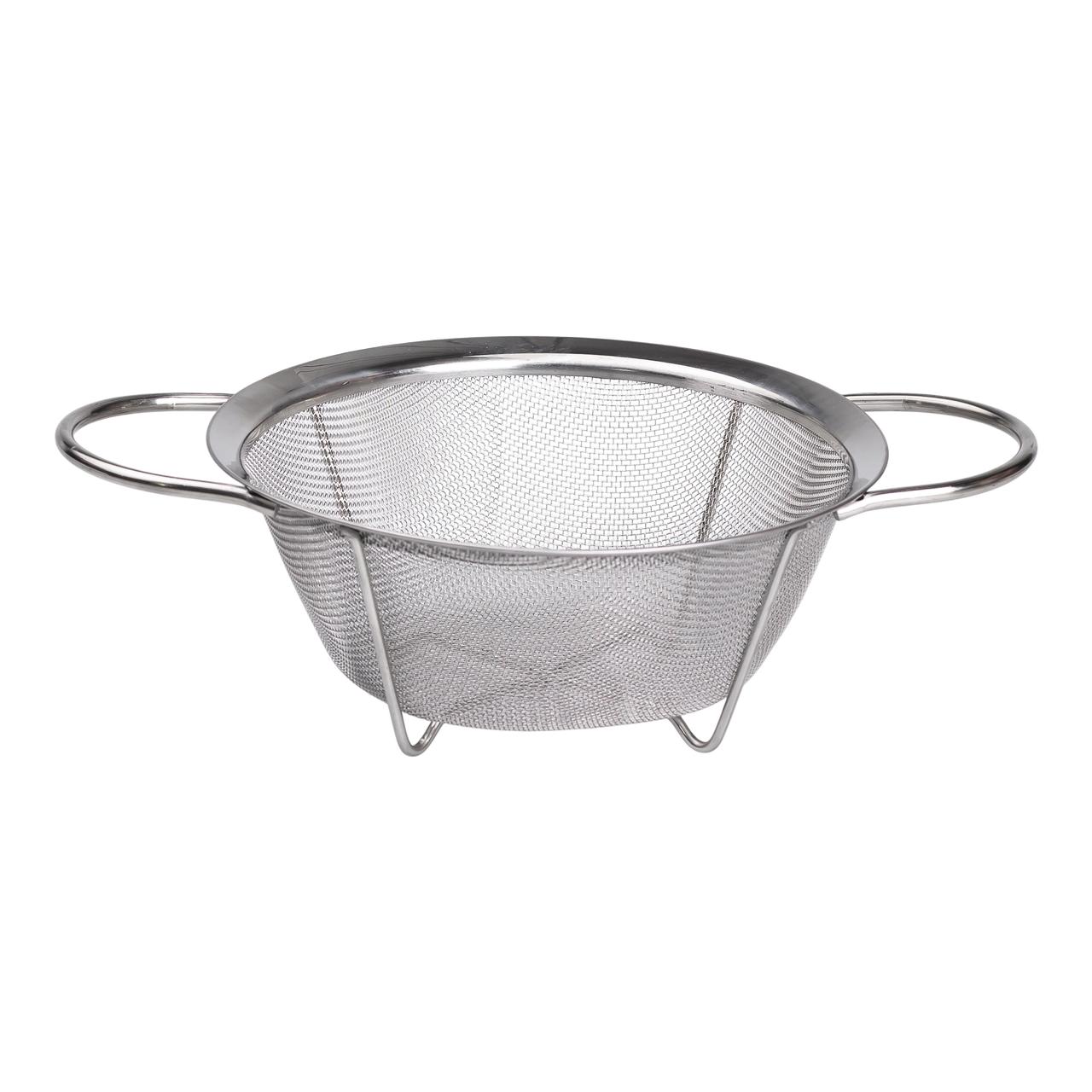Друшляк з двома ручками 20 см дрібнокомірчаста сітка з нержавіючої сталі