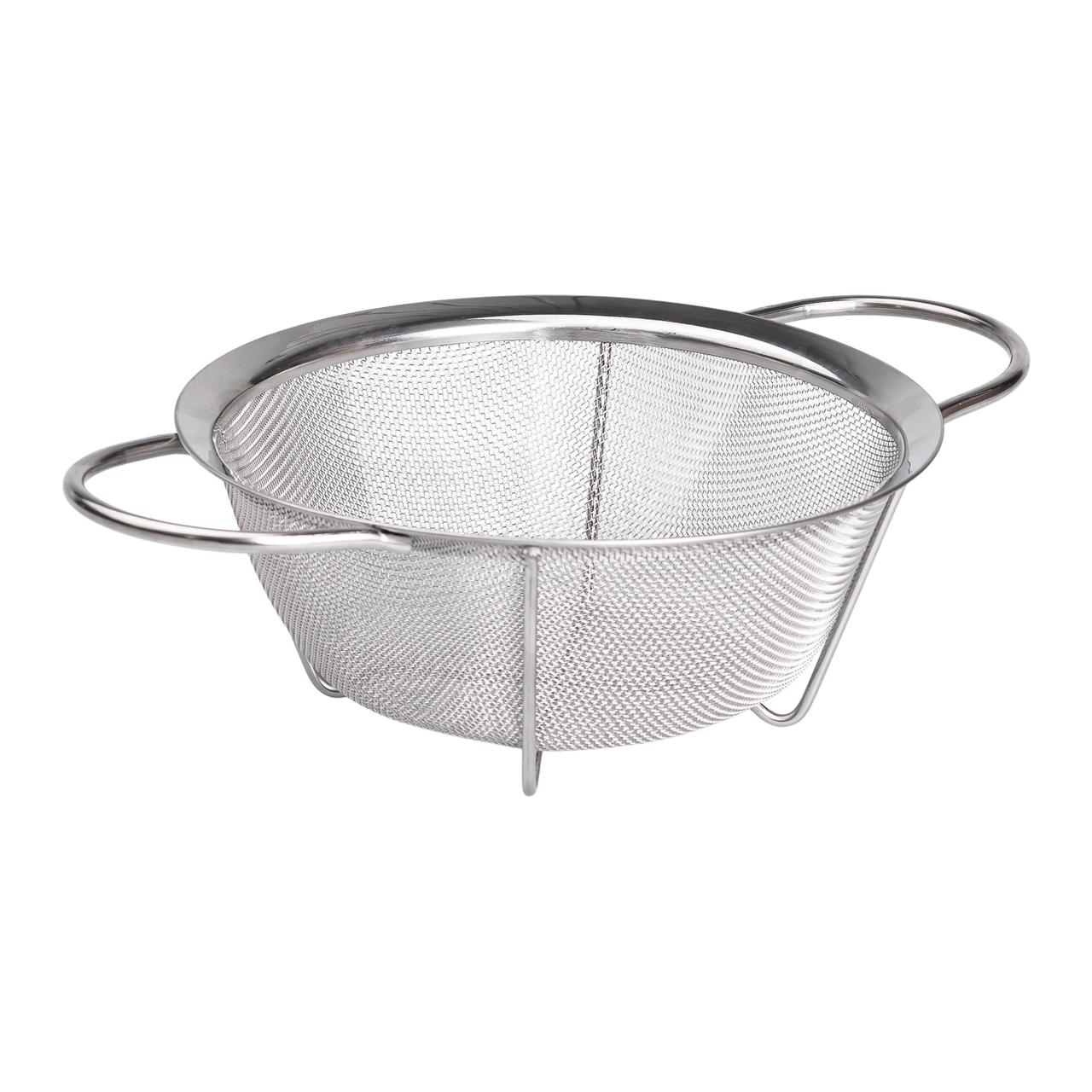 Друшляк з двома ручками 20 см дрібнокомірчаста сітка з нержавіючої сталі