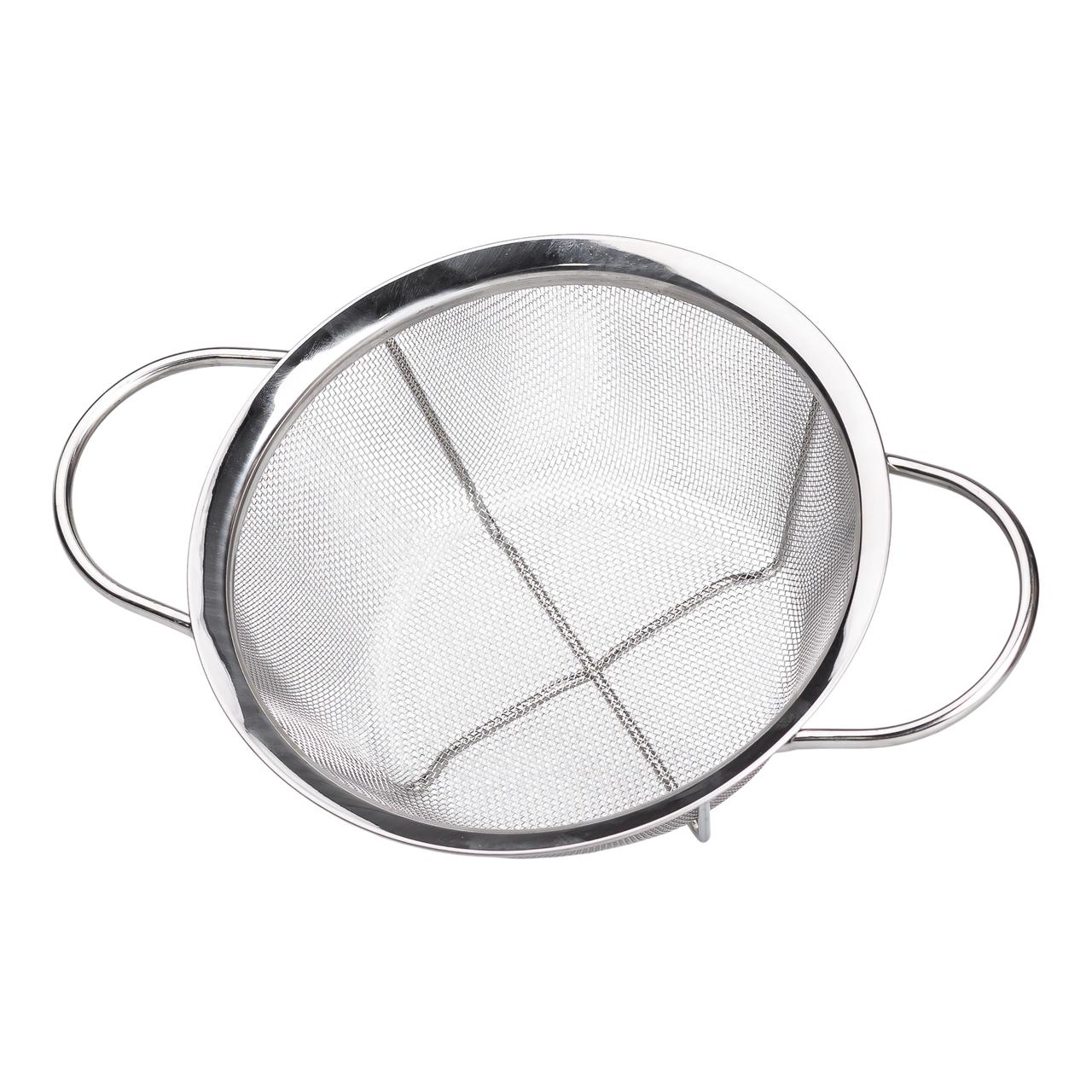 Друшляк з двома ручками 20 см дрібнокомірчаста сітка з нержавіючої сталі