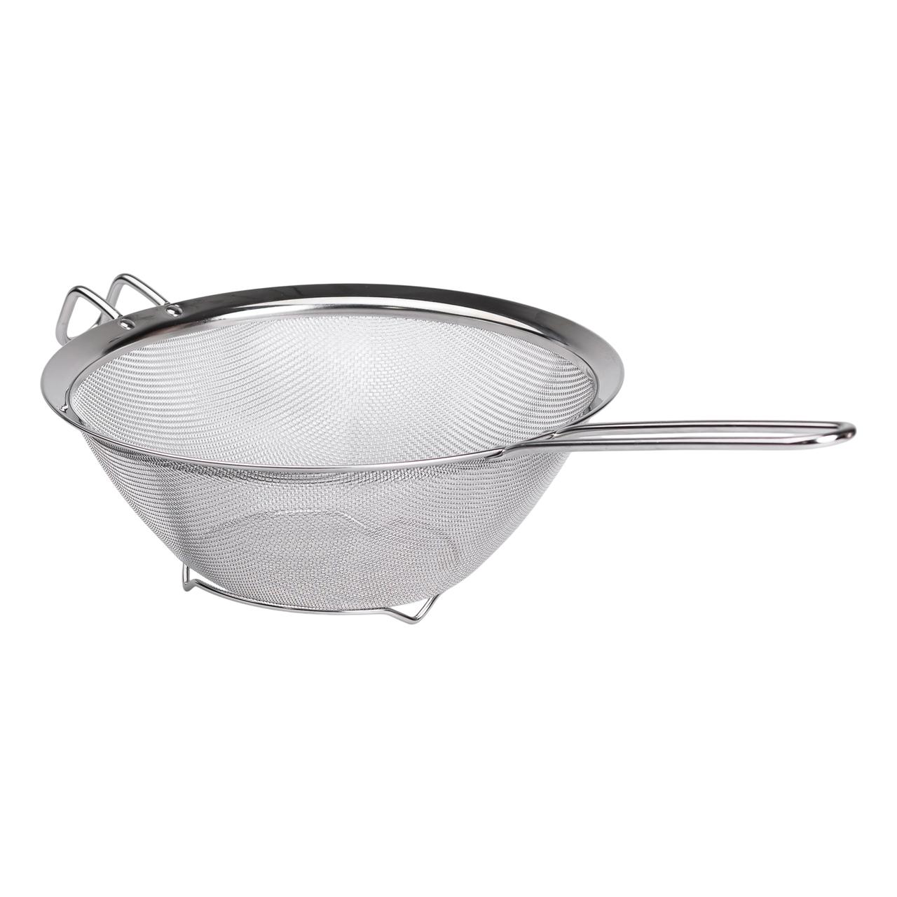 Друшляк-сито з ручкою 23 см дрібноячеиста сітка з нержавіючої сталі