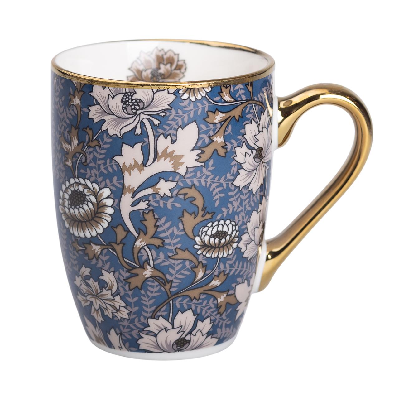 Керамічна кружка 400 (мл) із золотим обідком для чаю та кави