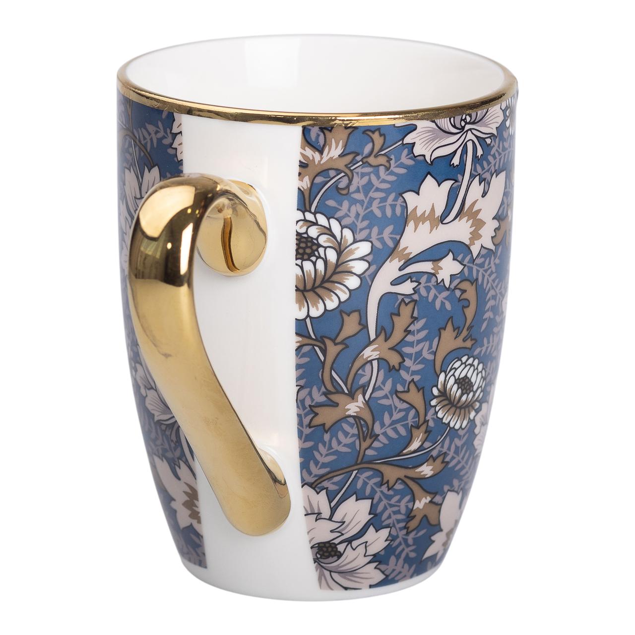 Керамічна кружка 400 (мл) із золотим обідком для чаю та кави
