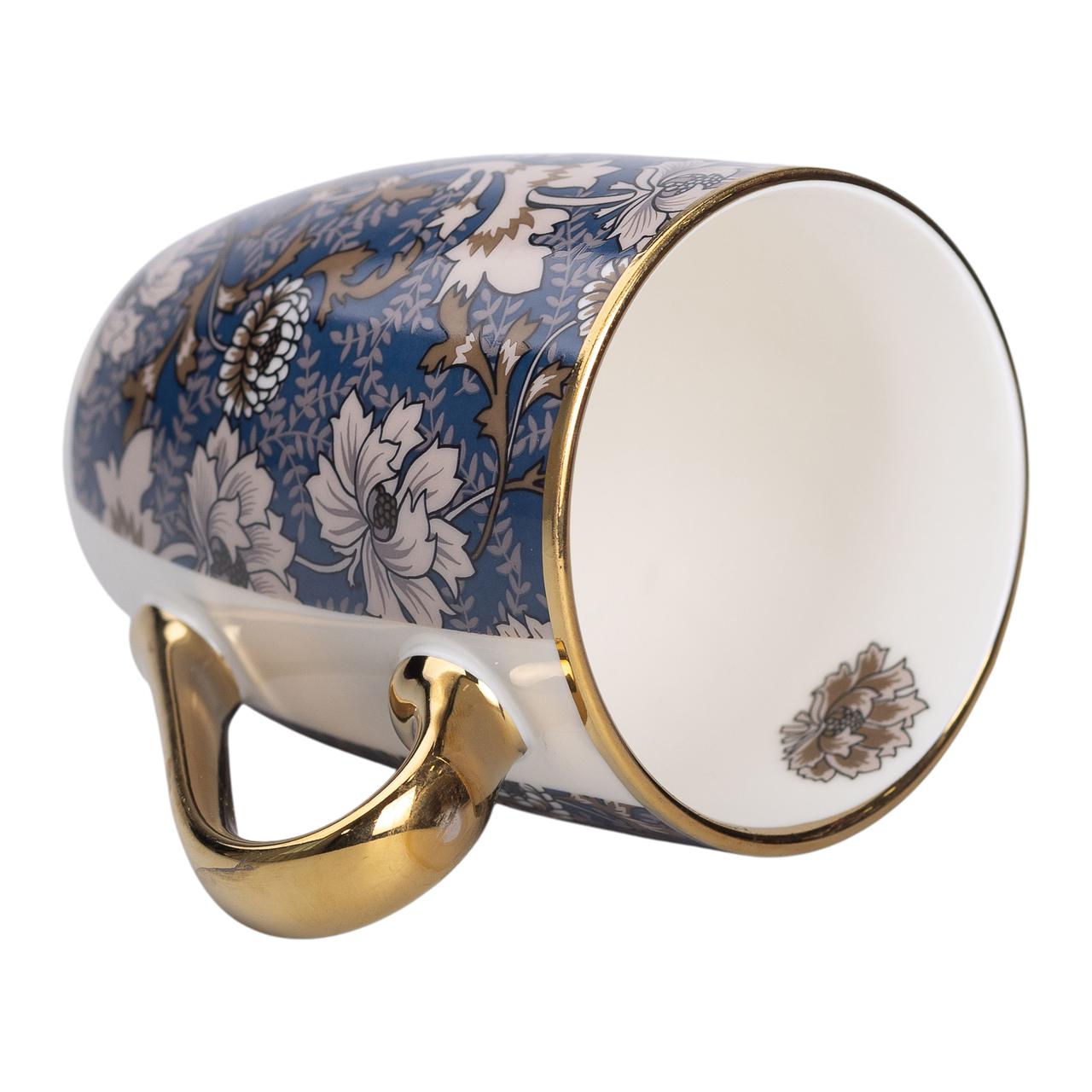 Керамічна кружка 400 (мл) із золотим обідком для чаю та кави