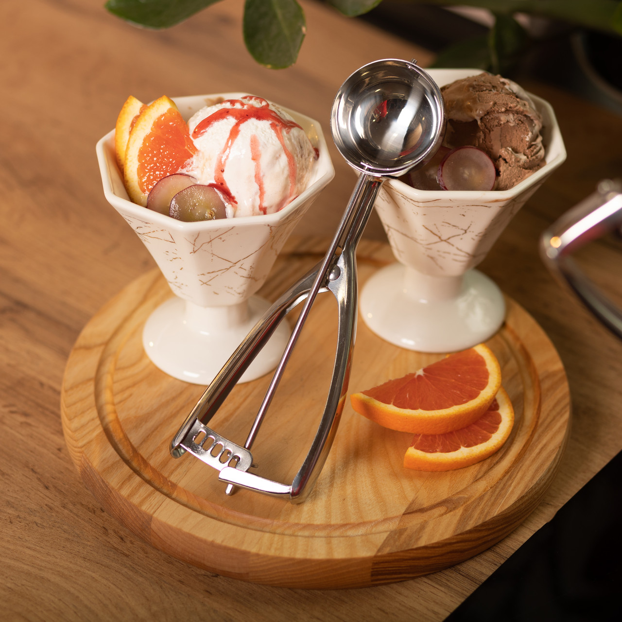 Кругла ложка для морозива 5,4х21,3 см із нержавіючої сталі