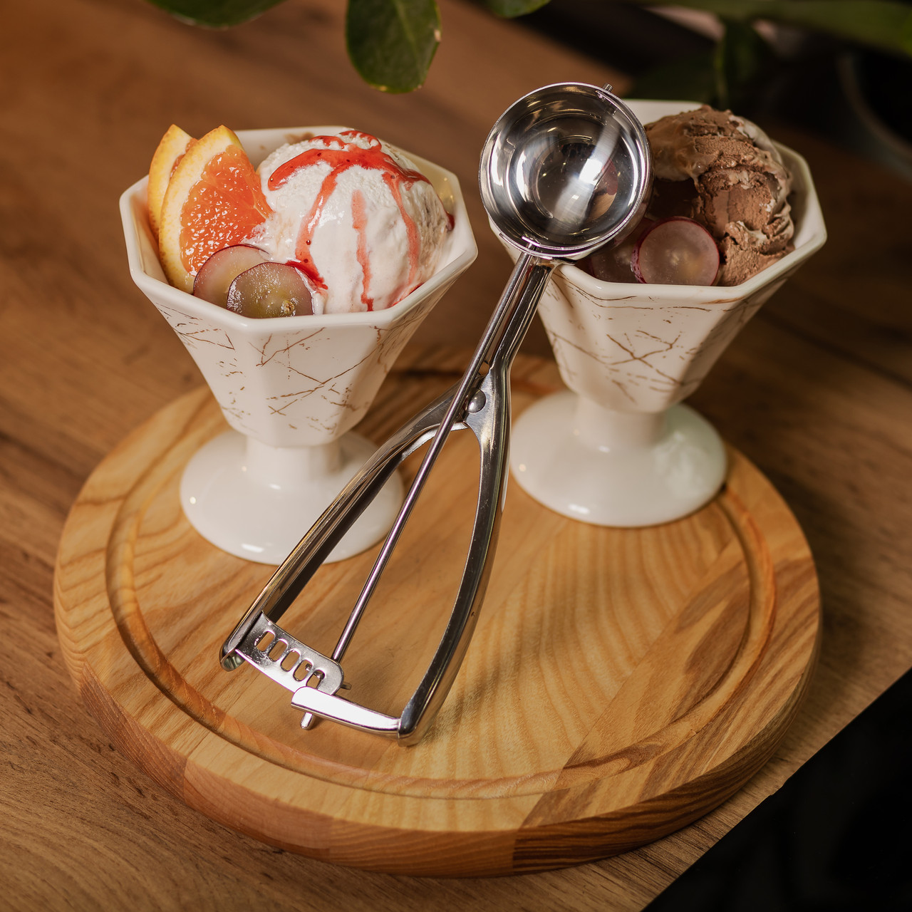 Кругла ложка для морозива 6,5х22,8 см см із нержавіючої сталі