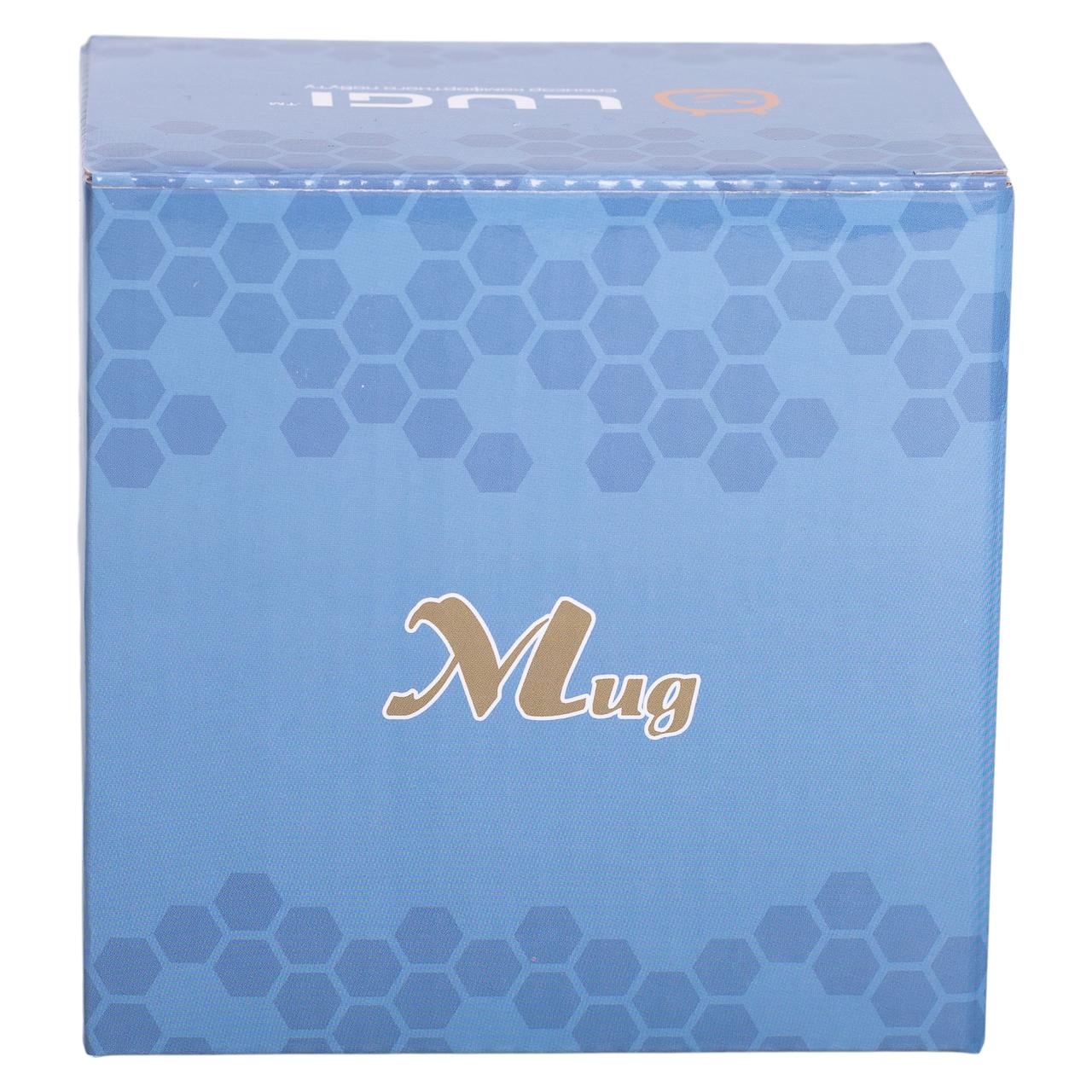 Чашка керамічна 400 (мл) зі сріблястим обідком та ручкою Бежева