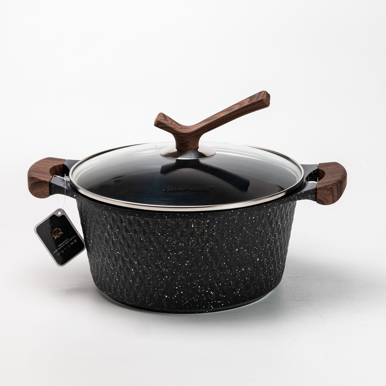 Набір каструль з антипригарним покриттям та кришкою з жароміцного скла