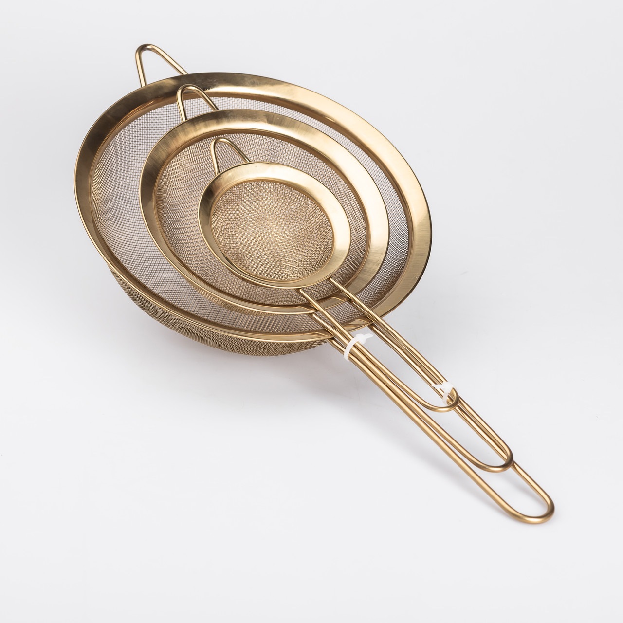 Набір ситечок 3 штуки для чаю круп та борошна 8,14 та 20 см з нержавіючої сталі