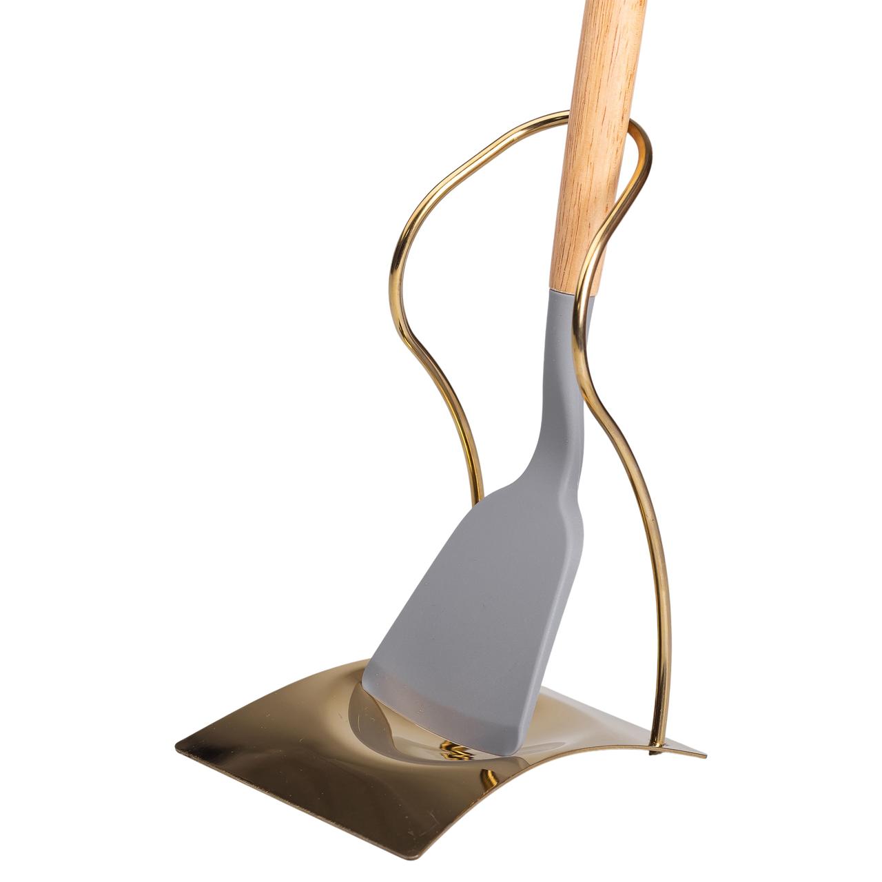 Підставка під ополоник лопаточку або ложку 12×10.5×17 см Золото