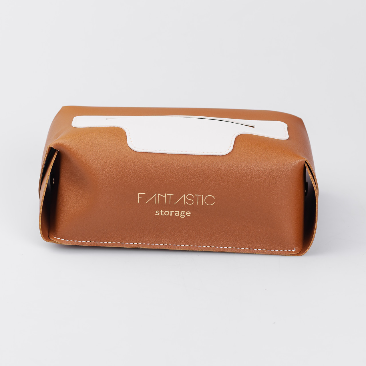 Серветниця автомобільна 21х12х8 см контейнер для серветок, Коричневий