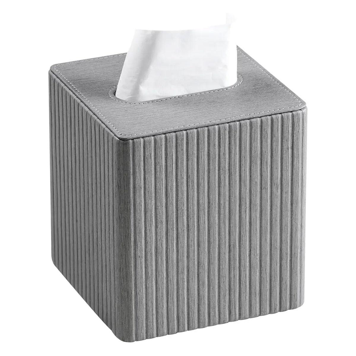 Серветниця з екошкіри квадратна 13х13х14.5 см органайзер для серветок на стіл, Сірий