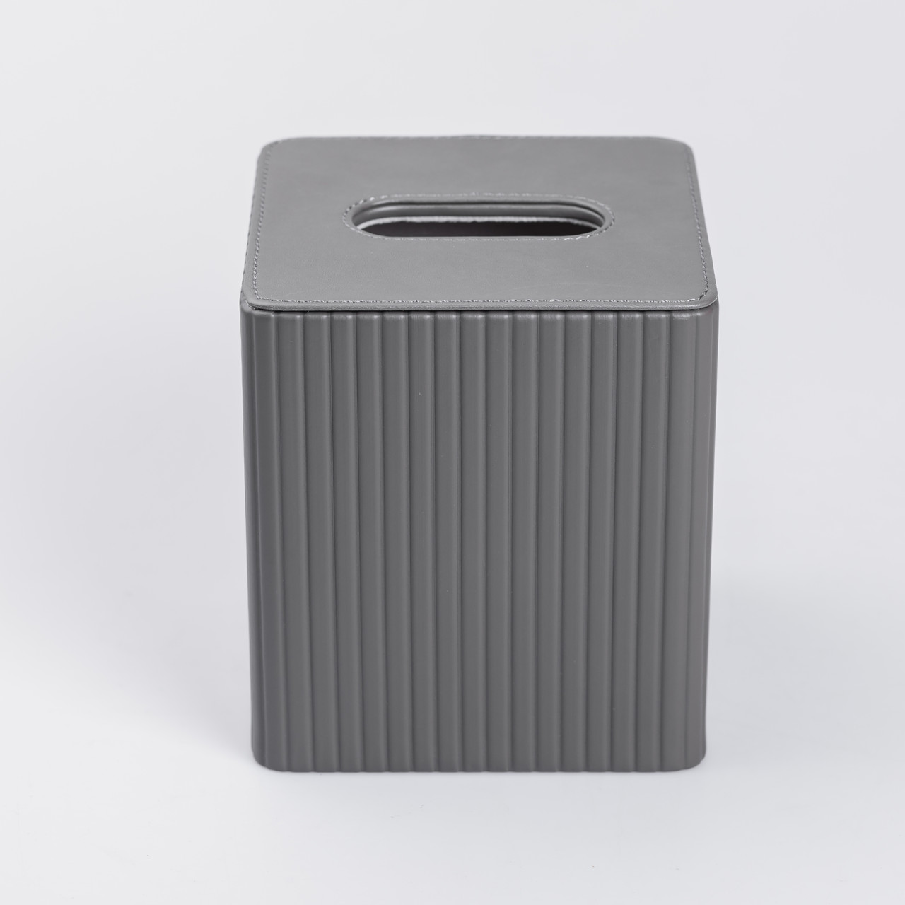 Серветниця з екошкіри квадратна 13х13х14.5 см органайзер для серветок на стіл, Сірий