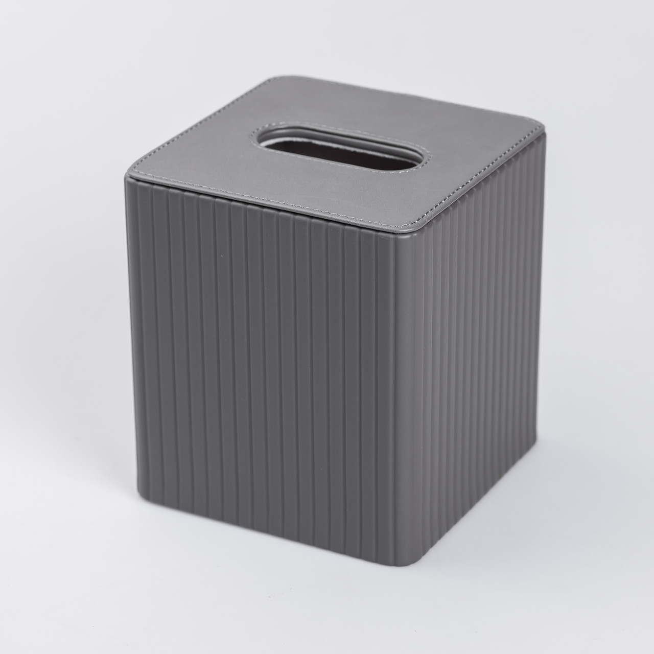 Серветниця з екошкіри квадратна 13х13х14.5 см органайзер для серветок на стіл, Сірий