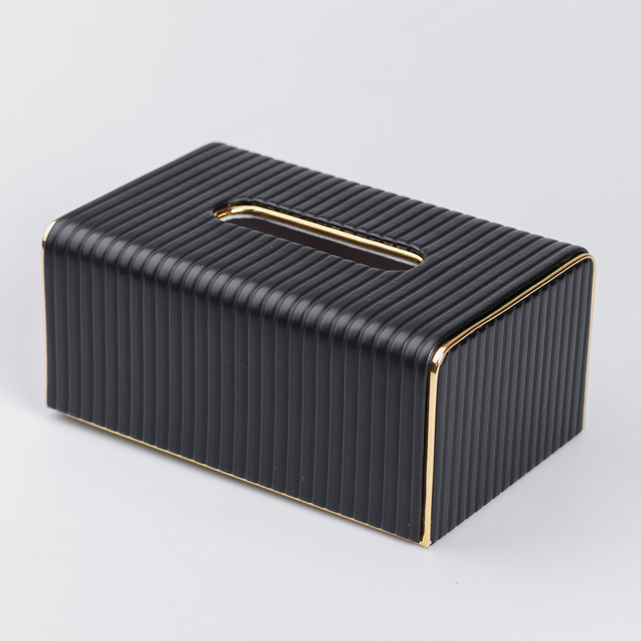 Серветниця з екошкіри прямокутна  21.5х13х9 см органайзер для серветок на стіл, Чорний