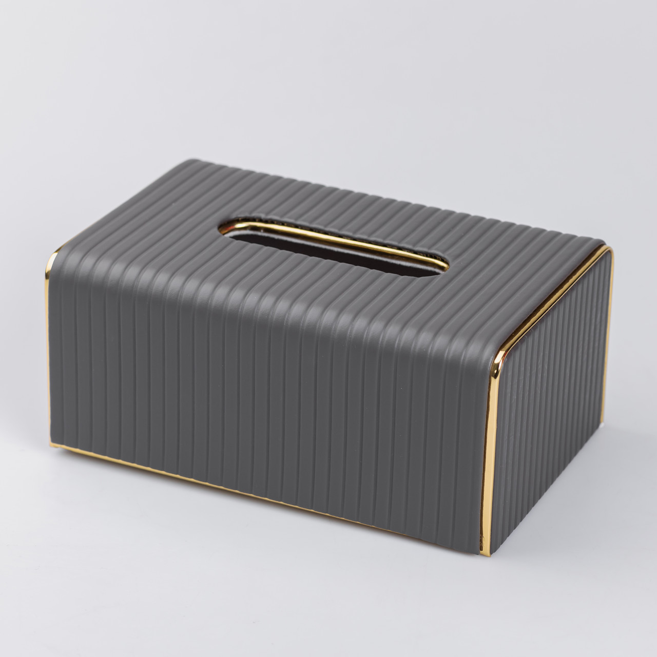 Серветниця з екошкіри прямокутна  21.5х13х9 см органайзер для серветок на стіл, Сірий