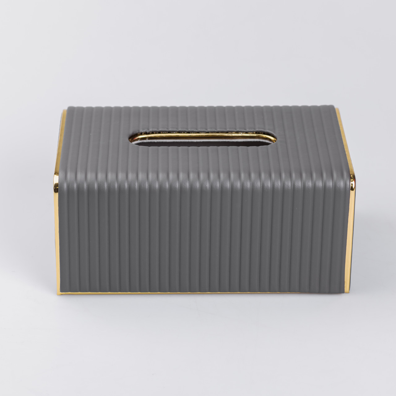 Серветниця з екошкіри прямокутна  21.5х13х9 см органайзер для серветок на стіл, Сірий