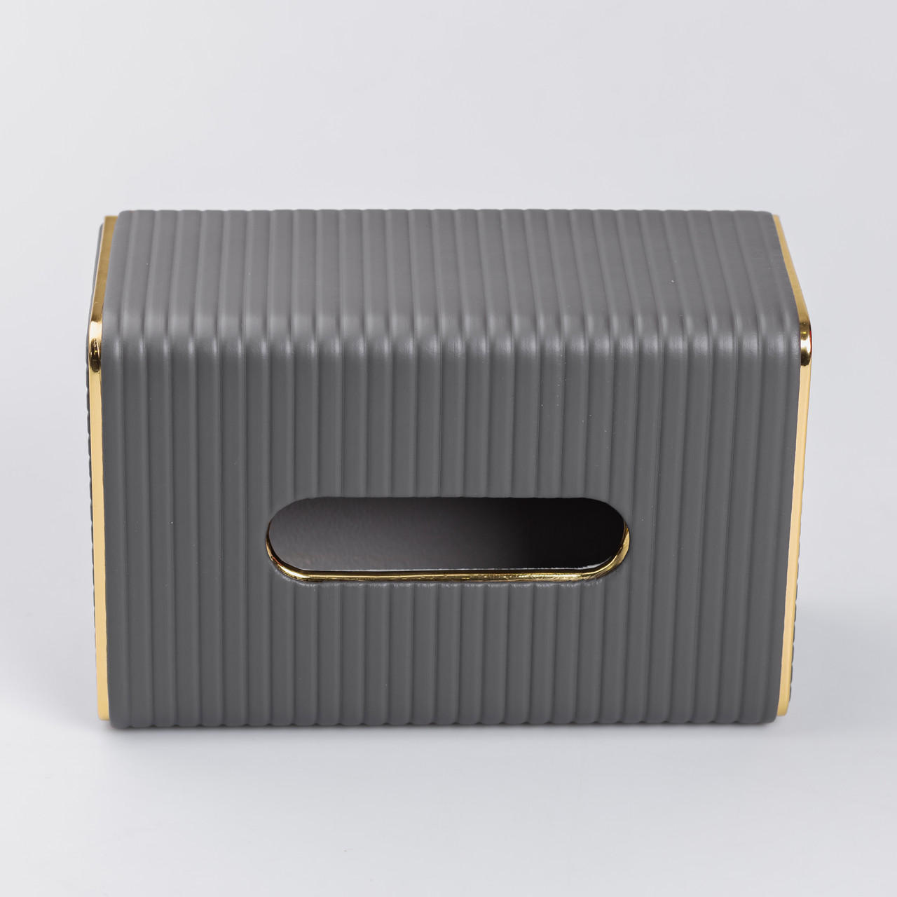 Серветниця з екошкіри прямокутна  21.5х13х9 см органайзер для серветок на стіл, Сірий