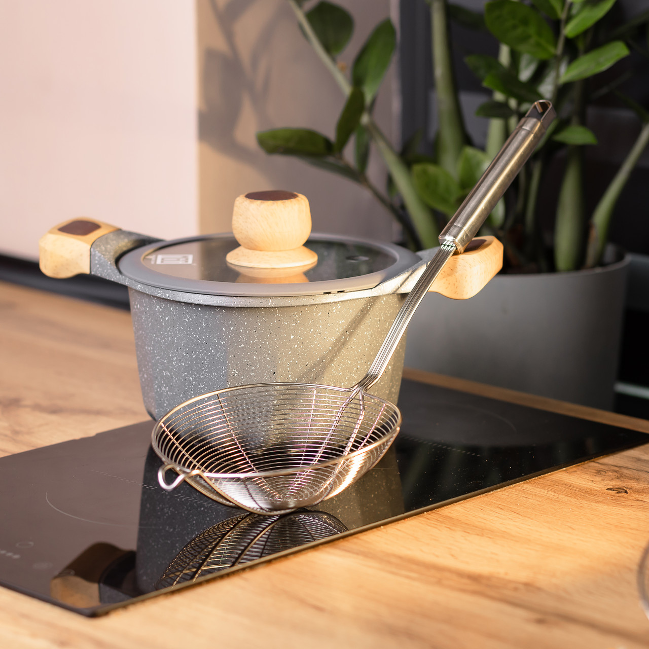 Шумівка з нержавіючої сталі з ручкою Ø 16 см для фритюру