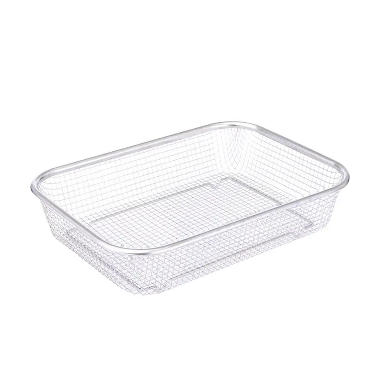 Сито-кошик для миття овочів та фруктів 24х15х5 см друшляк з нержавіючої сталі