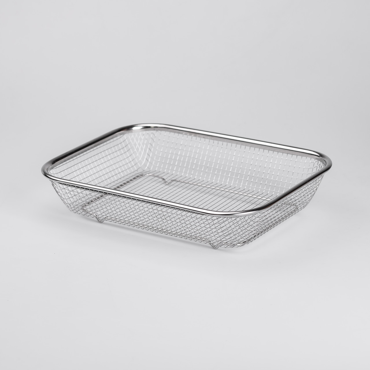 Сито-кошик для миття овочів та фруктів 29.5х21х6 см друшляк з нержавіючої сталі