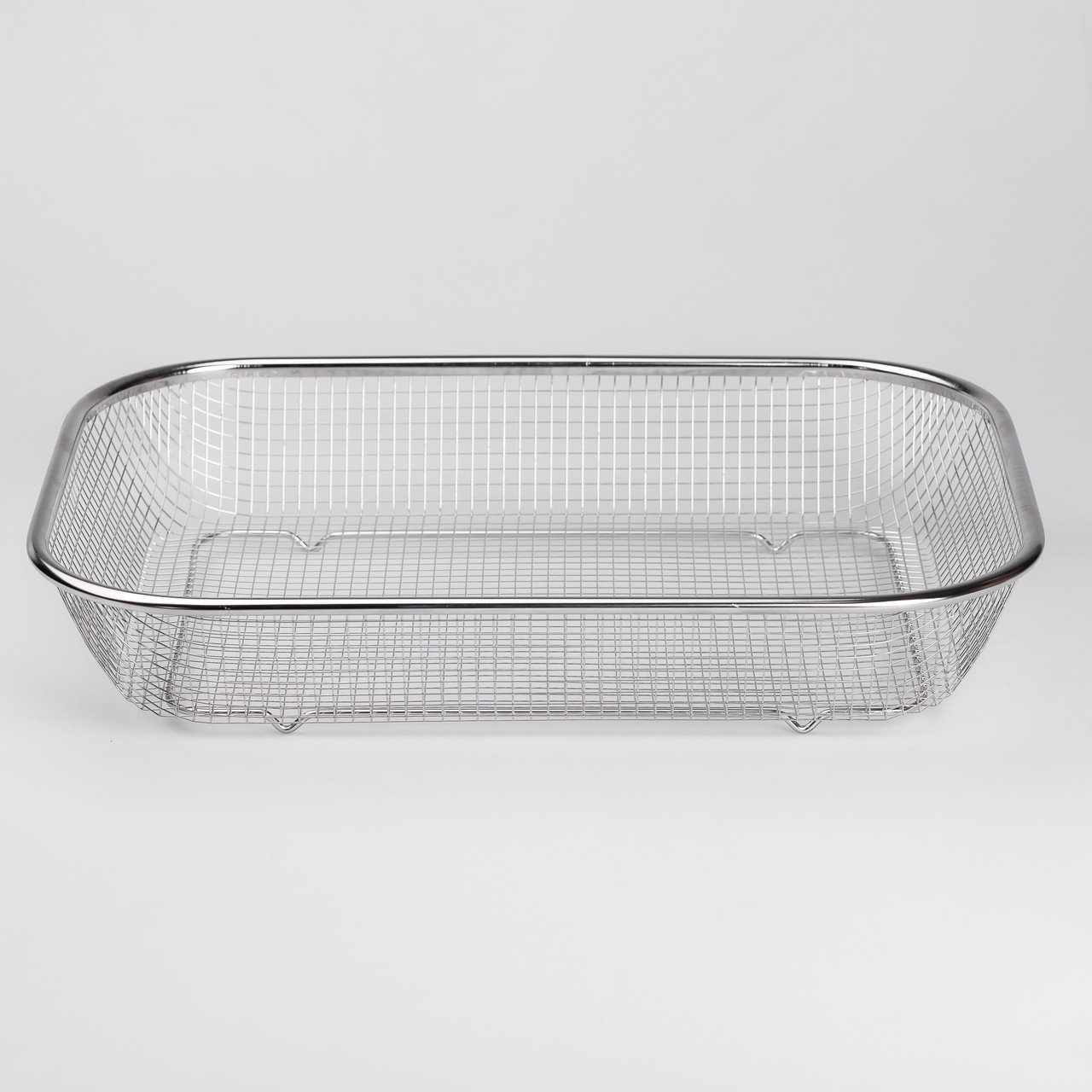 Сито-кошик для миття овочів та фруктів 37.5х27.5х6.8 см друшляк з нержавіючої сталі