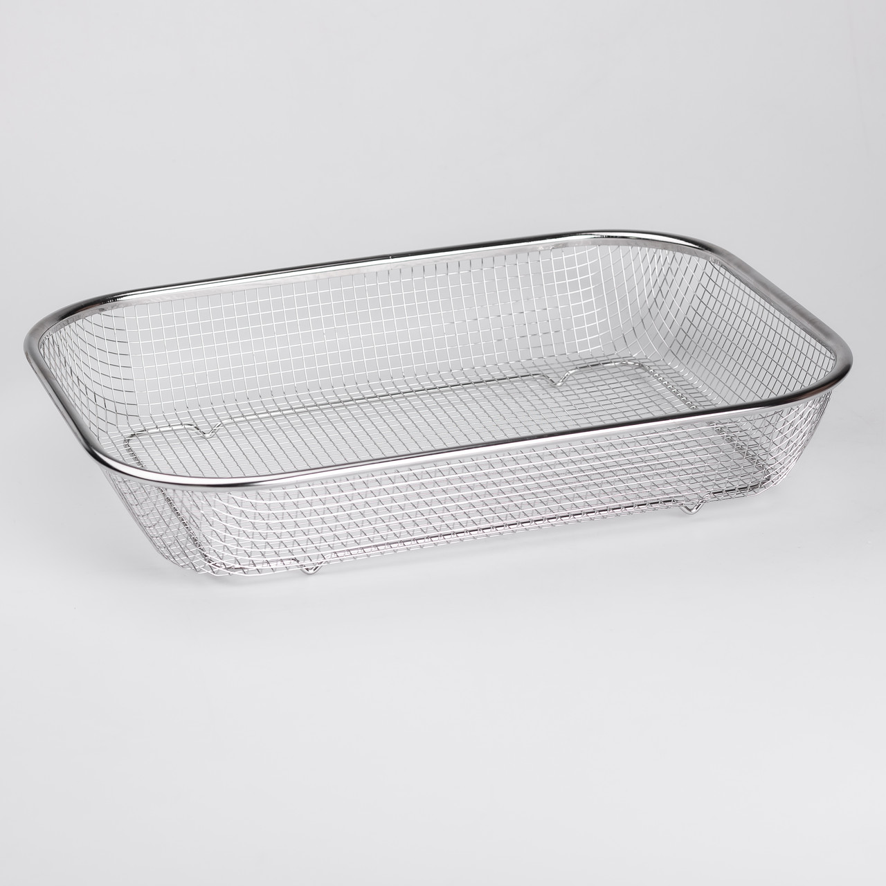 Сито-кошик для миття овочів та фруктів 37.5х27.5х6.8 см друшляк з нержавіючої сталі