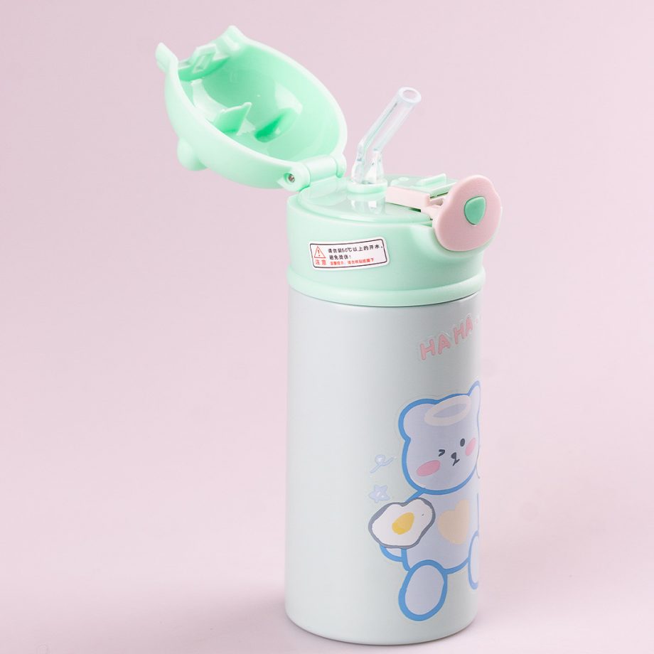 Термос дитячий Beizhiming Vacuum Cup 300ml термос із поїлкою термос із трубочкою для дітей М&apos;ятний