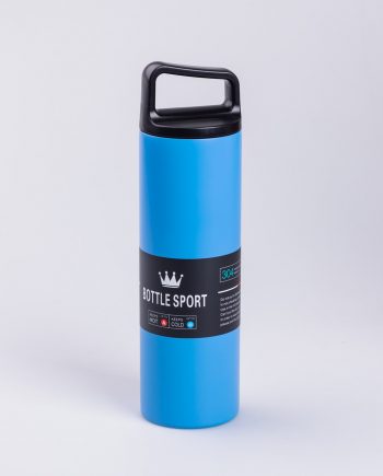 Термос металевий 500 мл з нержавіючої сталі Bottle Sport з ручкою синій