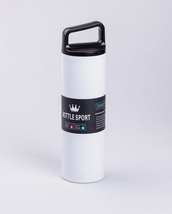 Термос металевий 500 мл з нержавіючої сталі Bottle Sport з ручкою білий