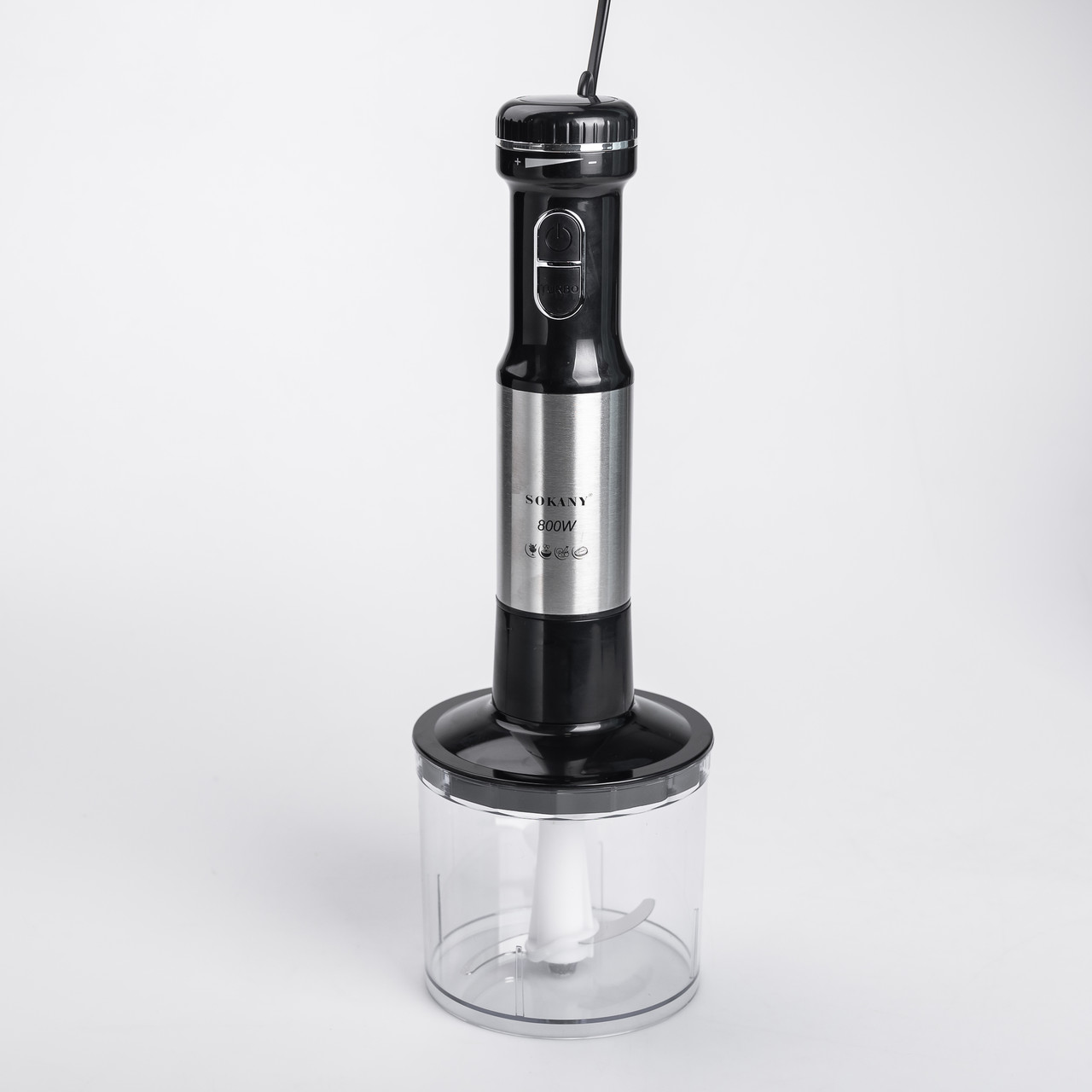 Блендер ручний занурювальний 800 Вт чаша і вінчиком подрібнювач (чопер) Sokany