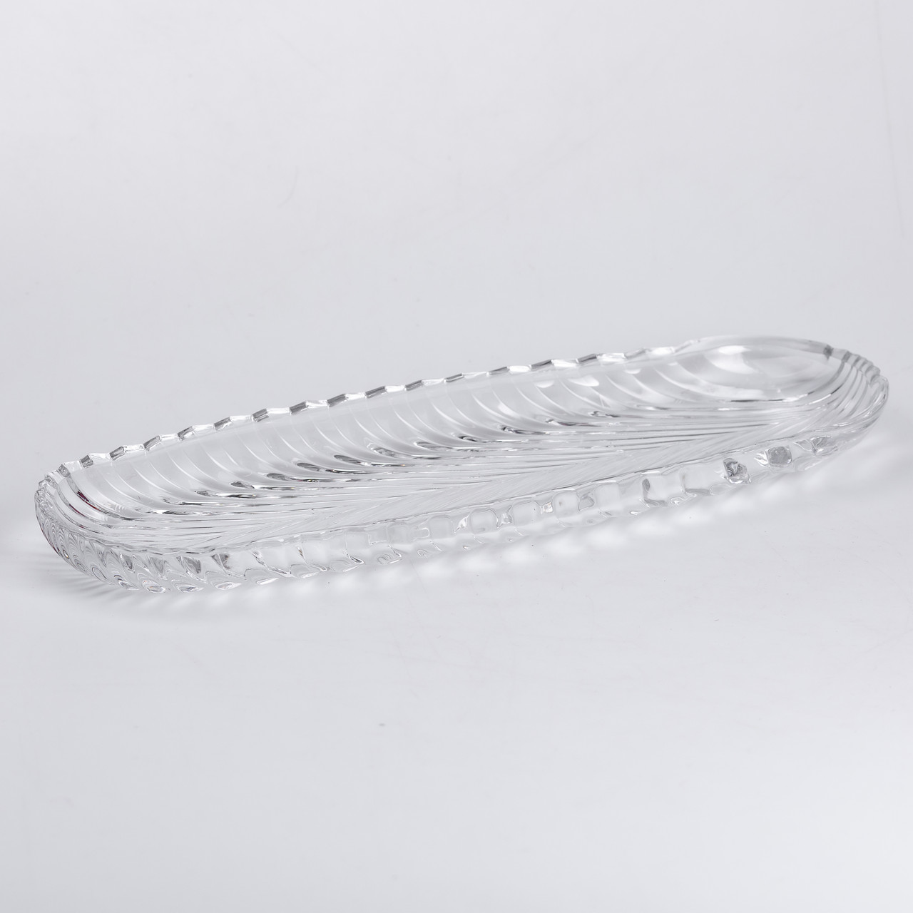 Блюдо сервірувальне 39х13.5х2.5 см скляна для закусок канапе фруктів