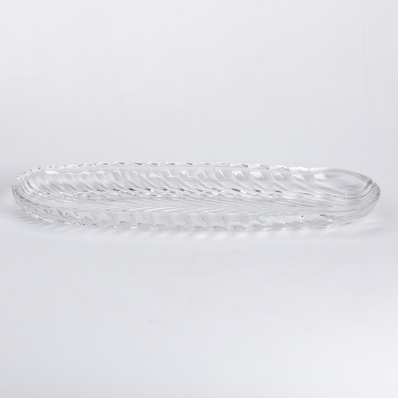 Блюдо сервірувальне 39х13.5х2.5 см скляна для закусок канапе фруктів