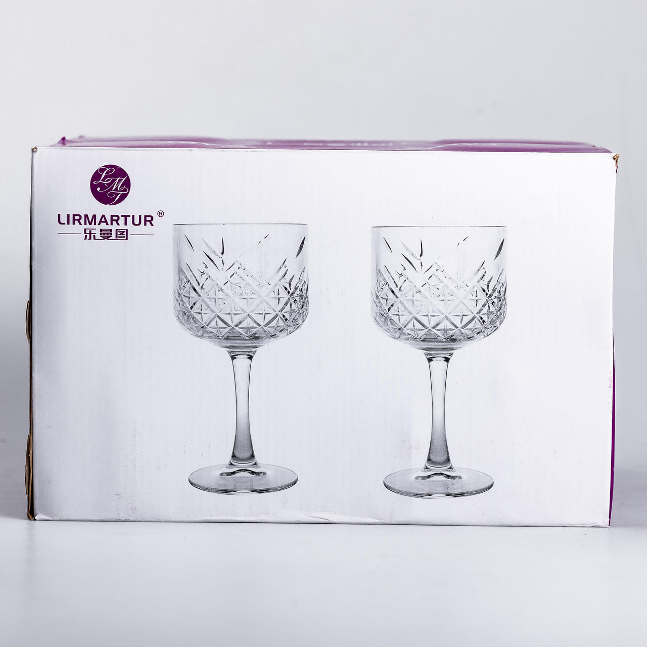 Келихи для вина на високій ніжці набір 6 шт винний келих скляний прозорий 400 мл