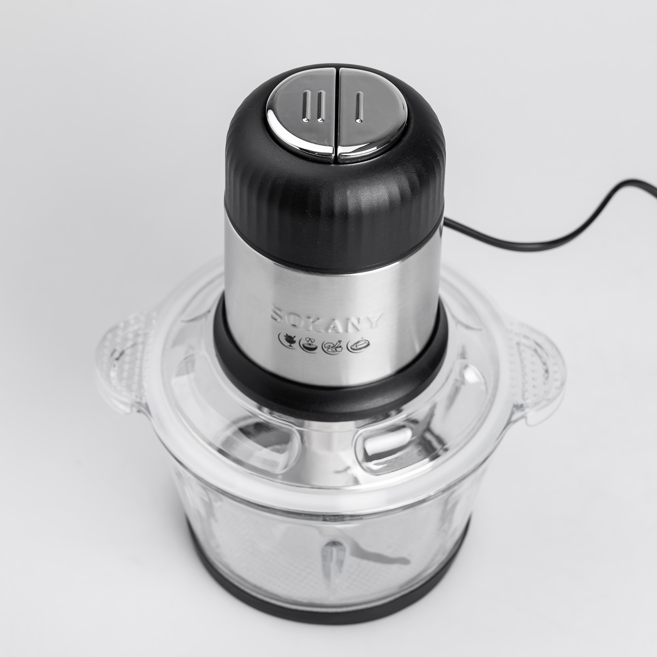 Чопер подрібнювач 800 Вт 4 леза з чашею на 2 літри м'ясорубка Sokany