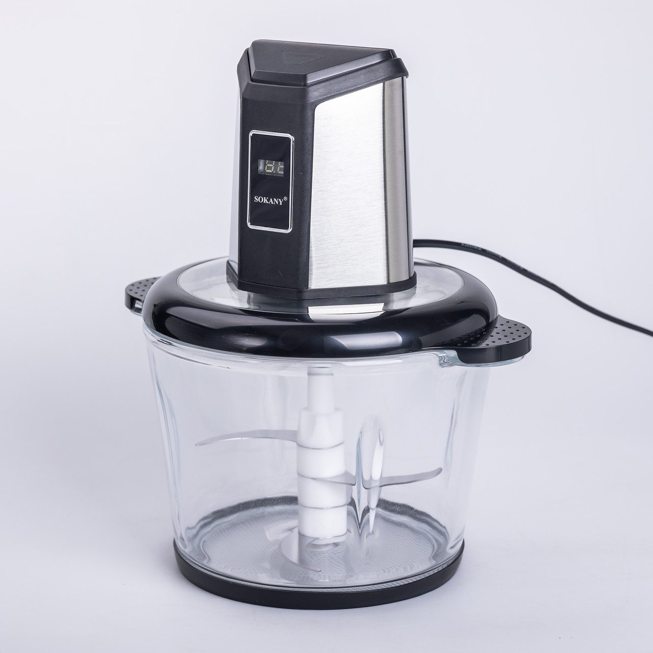 Чопер подрібнювач 800 Вт 4 леза з чашею на 3 літри 2 швидкості м'ясорубка Sokany