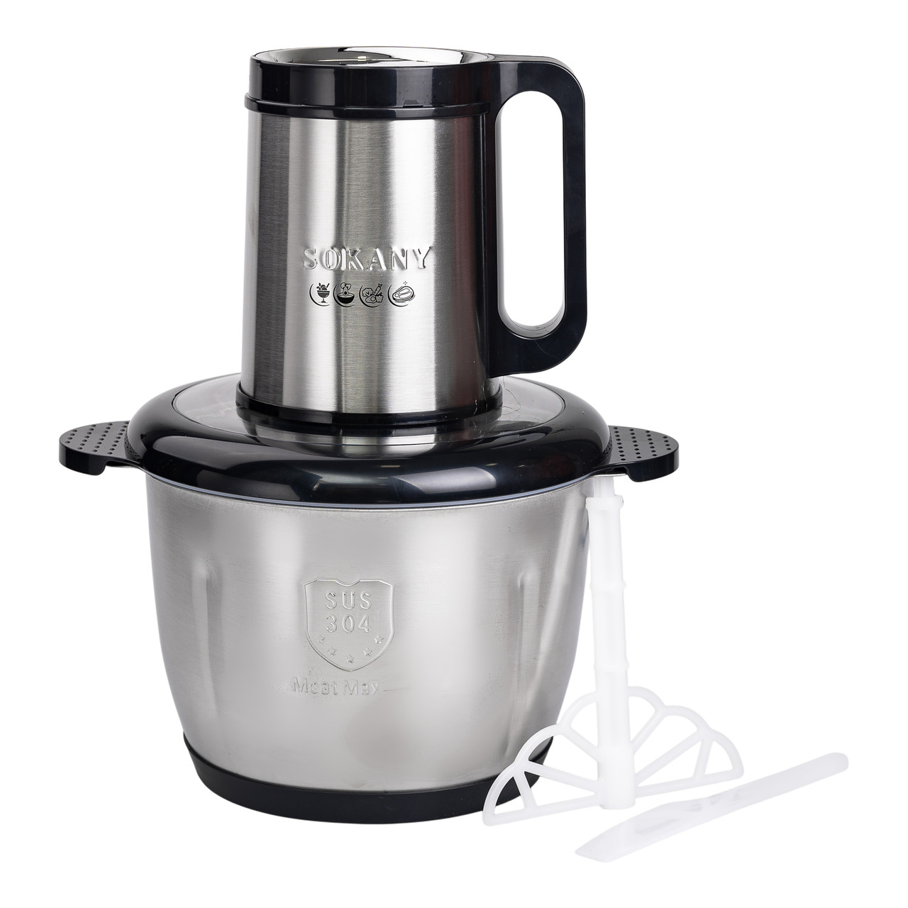 Чопер подрібнювач 800 Вт 4 леза з чашею на 3 літри м'ясорубка Sokany