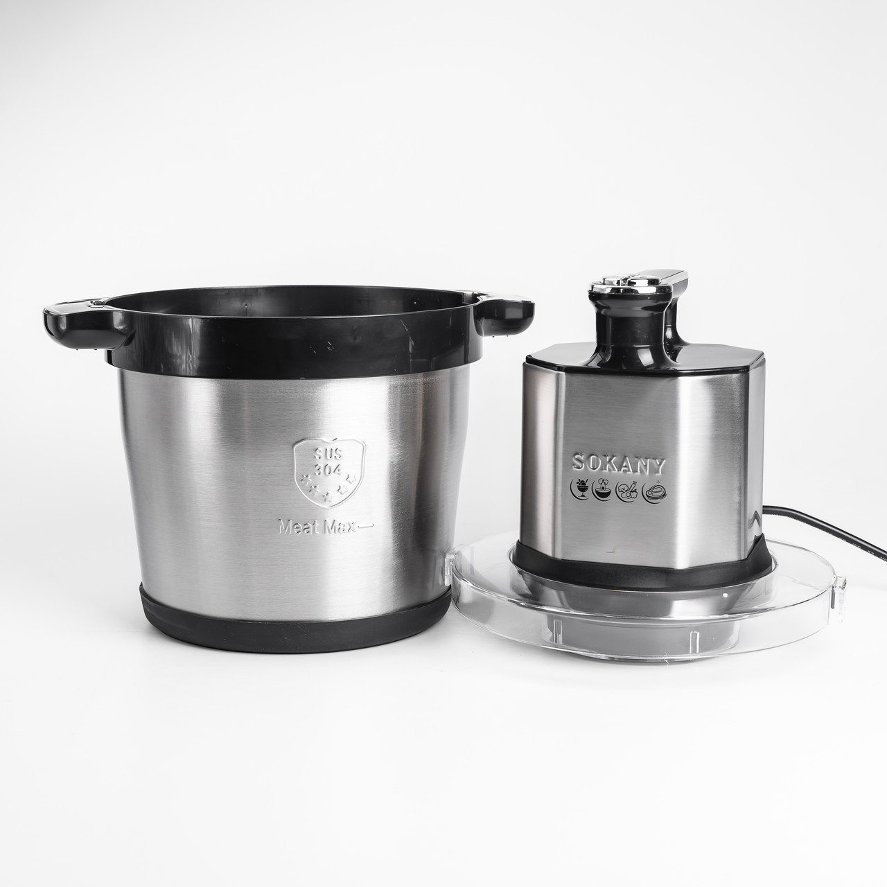 Чопер подрібнювач 800 Вт з чашею на 8 літрів 6 лез м'ясорубка Sokany