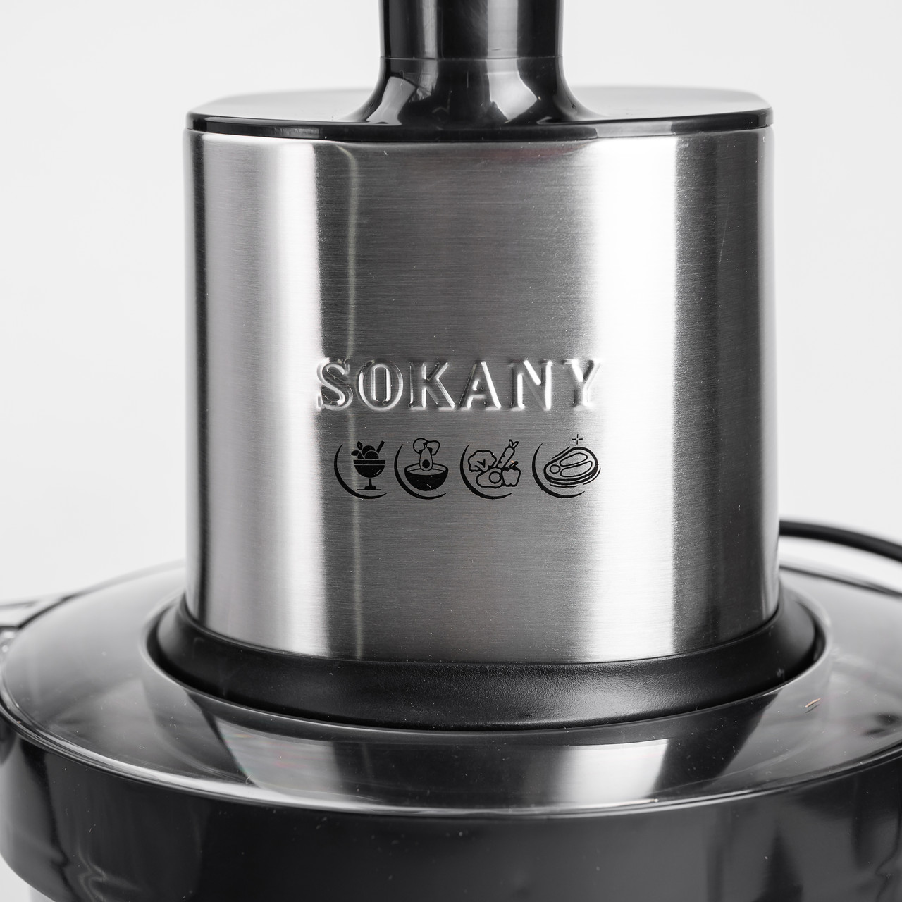 Чопер подрібнювач з чашею 4 літри м'ясорізка 4 леза нержавіюча сталь м'ясорубка Sokany