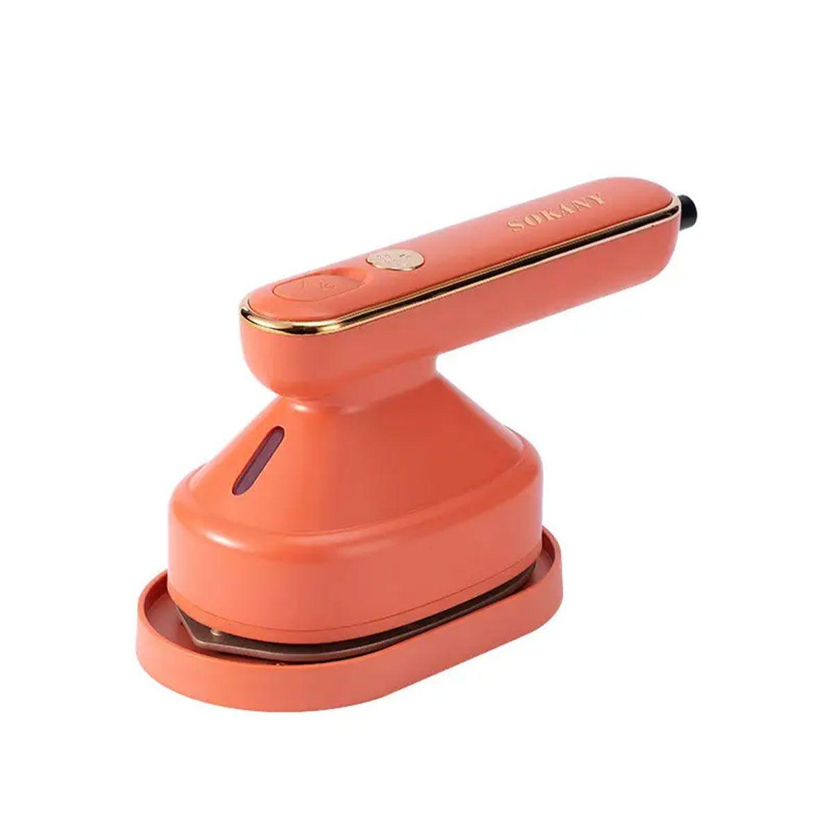 Дорожня праска з парогенератором професійна 1200 Вт паровідпарювач для одягу та штор Помаранчовий  Sokany