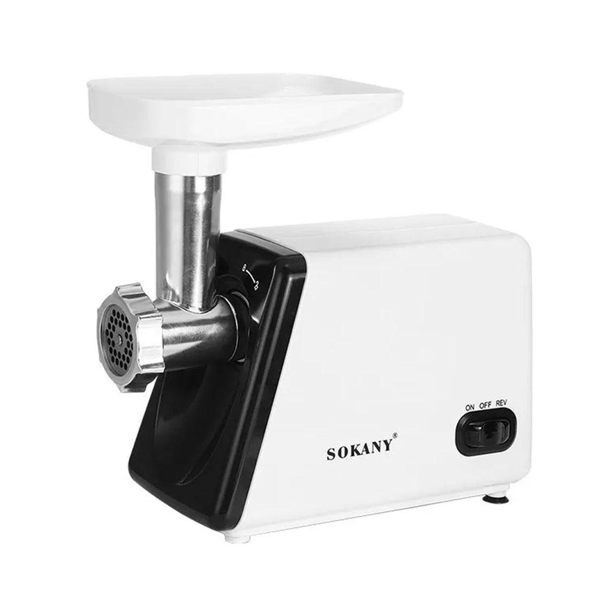 Електрична м'ясорубка для фаршу Sokany електром'ясорубка для дому потужна 2500 Вт з насадками Біла