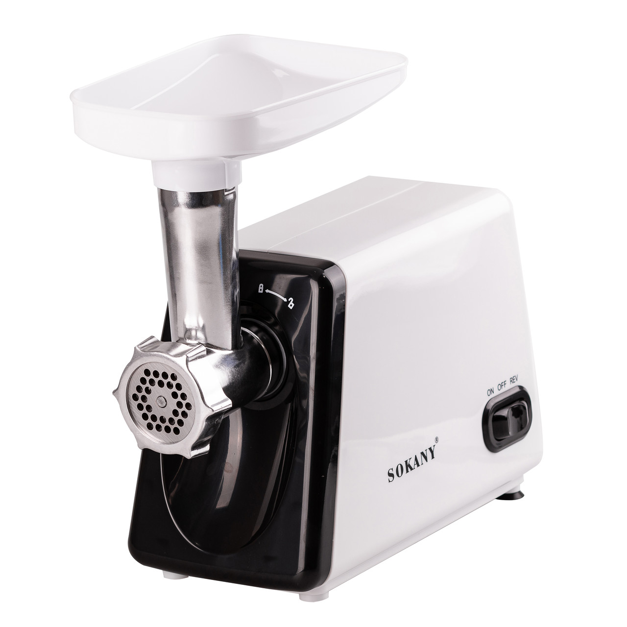 Електрична м'ясорубка для фаршу Sokany електром'ясорубка для дому потужна 2500 Вт з насадками Біла