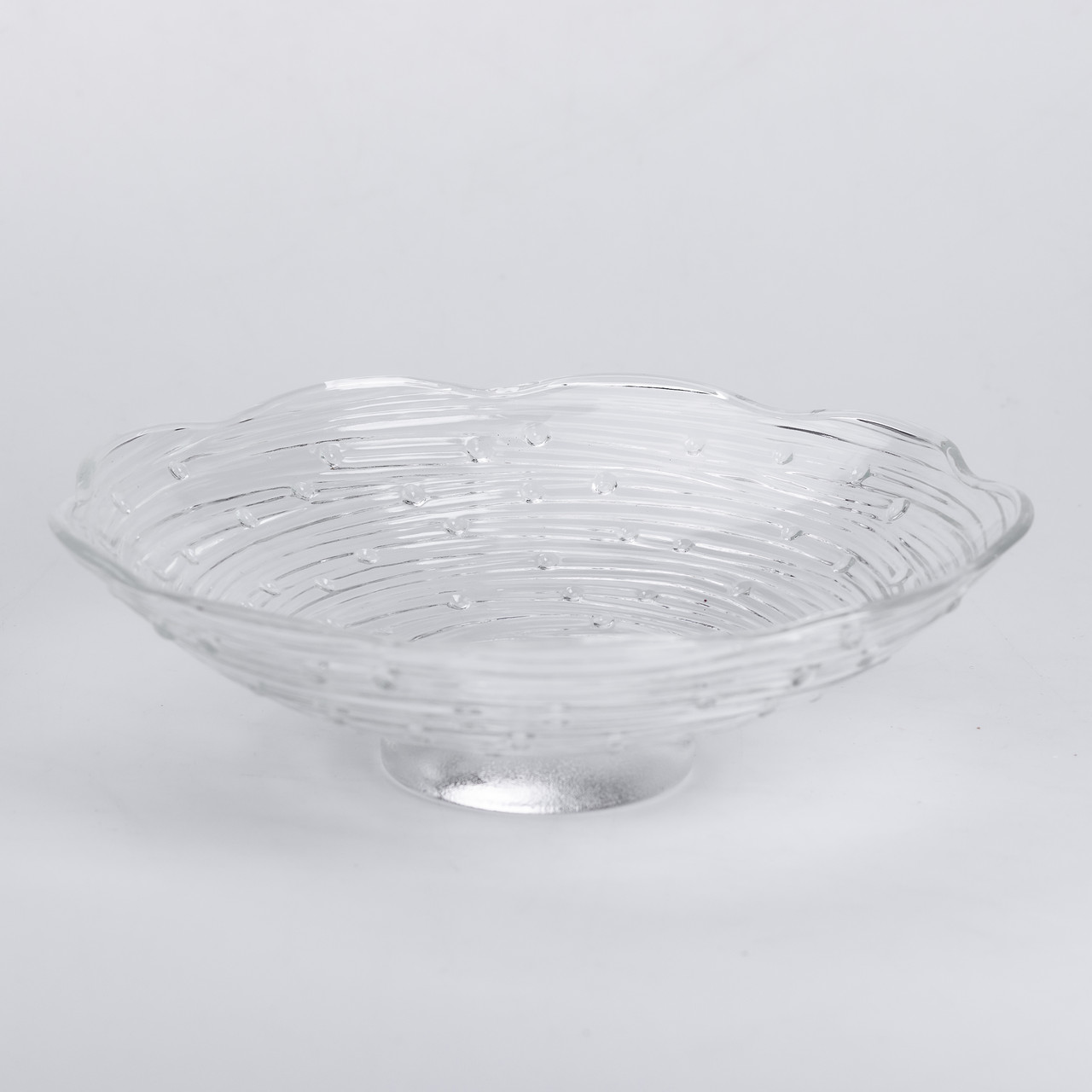 Фруктовниця скляна Ø23 ваза для фруктів Листя лотоса