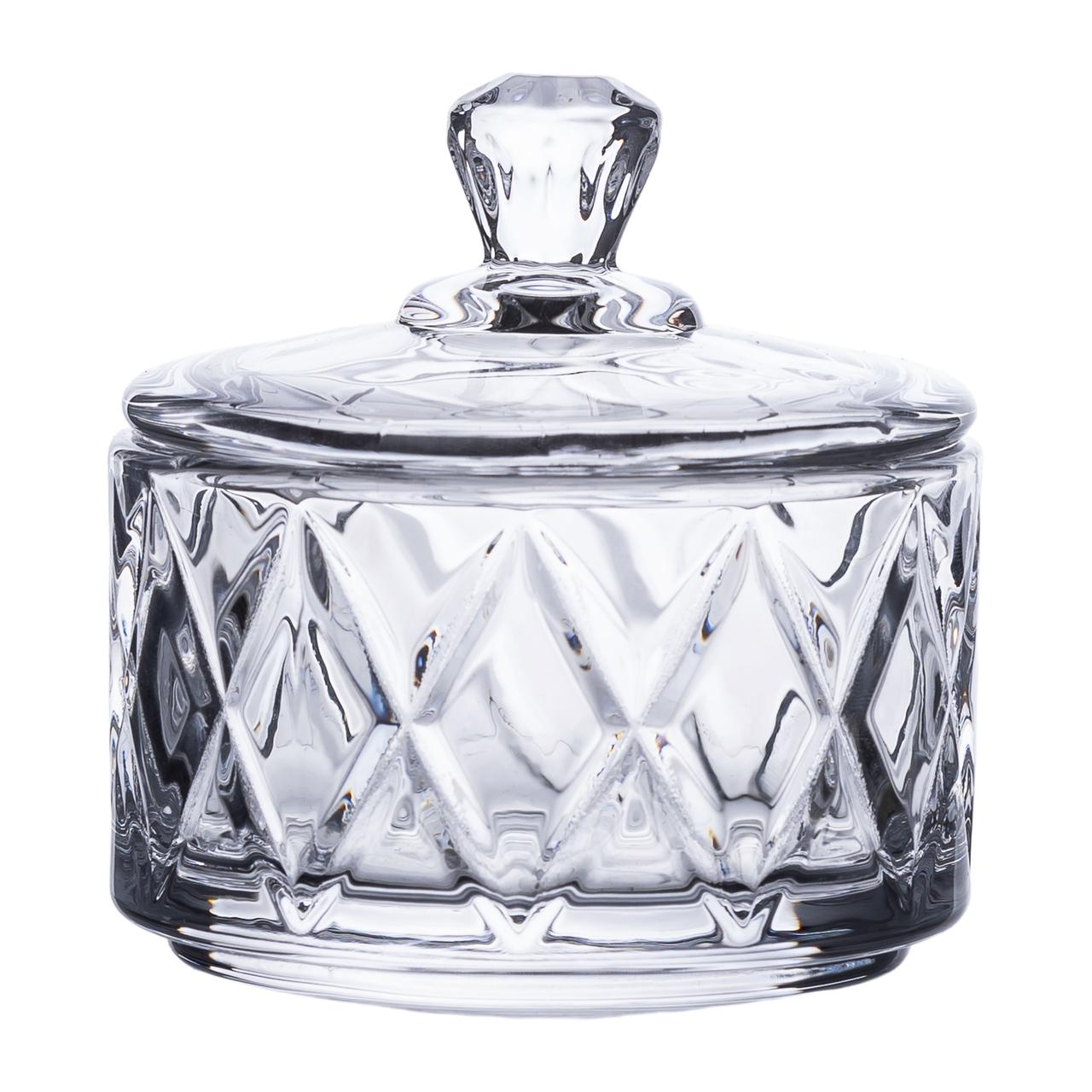 Цукерниця з кришкою Ø 6.5 см ваза цукерниця кругла скляна